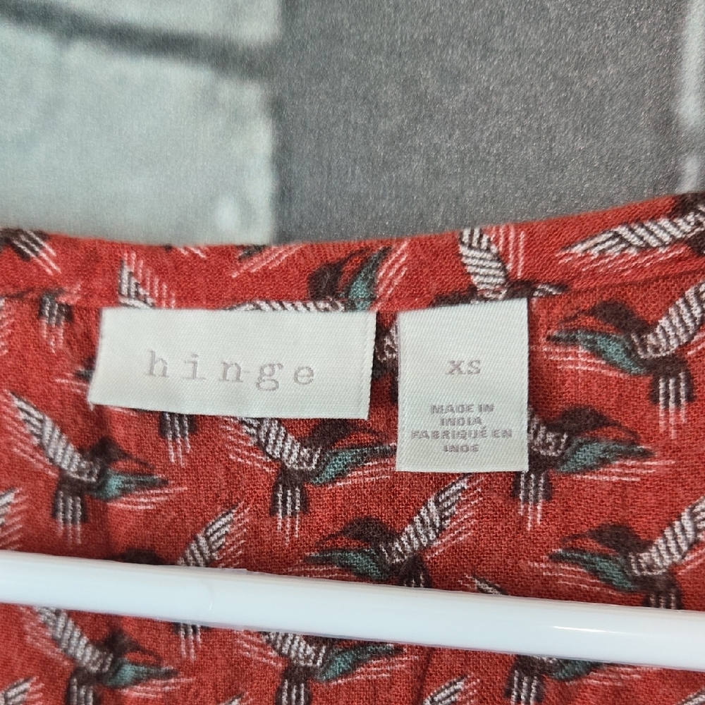 Hinge Red Patterned Women's Blouse - image 2